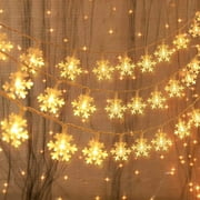 Ozmmyan Christmas Snowflake String Lights 40 LED Snowflake Lights Christmas Ornaments for Christmas Tree Decoration Indoor Outdoor Decoration New Years Gift, Clearance